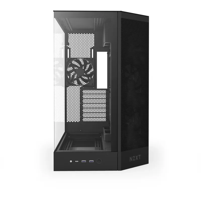 NZXT H9 Air Flow (2025) suuri kaksikammioinen Mid Tower -kotelo - musta