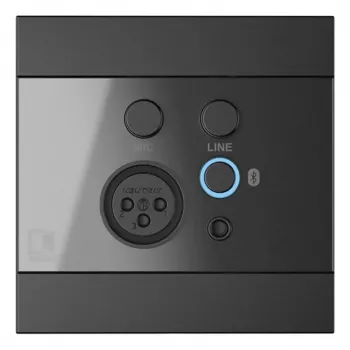 AUDAC WP225/B seinäpaneeli, XLR-mikrofoni + 3,5 mm:n kuulokeliitäntä, Bluetooth, musta