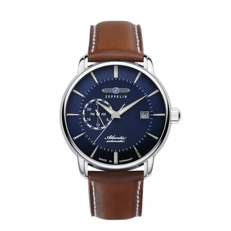 Rannekello Zeppelin 84703 Automatic, sininen kellotaulu, ruostumaton teräskotelo ja -ranneke
