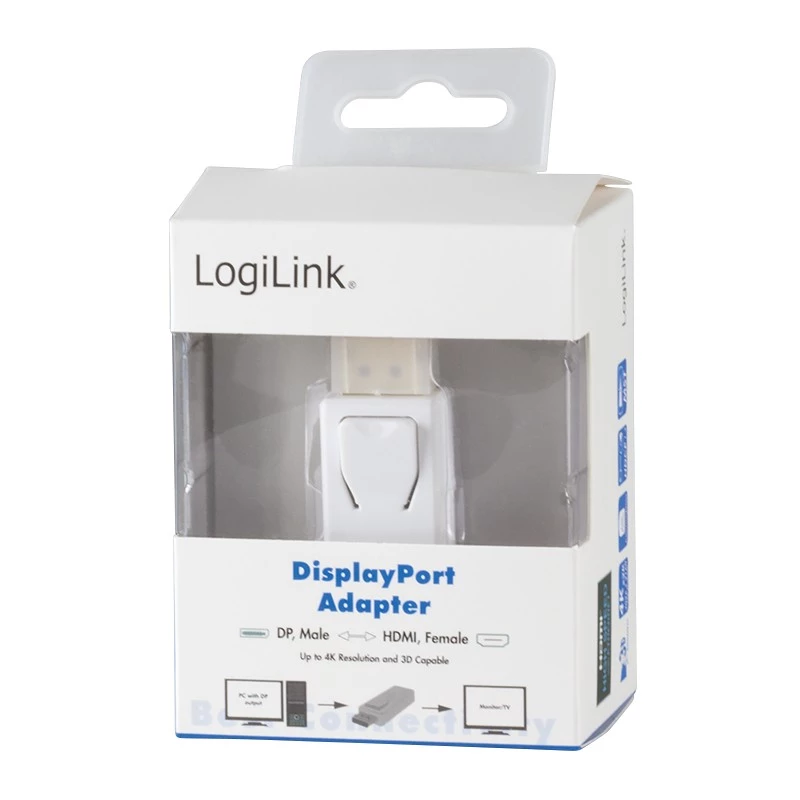 Kaapelin sukupuolenmuunnin LogiLink CV0100 DisplayPort HDMI valkoinen