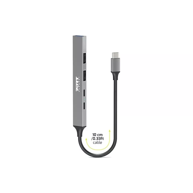USB-keskitin Port Designs 900163 Type-C 5000 Mbit/s hopea