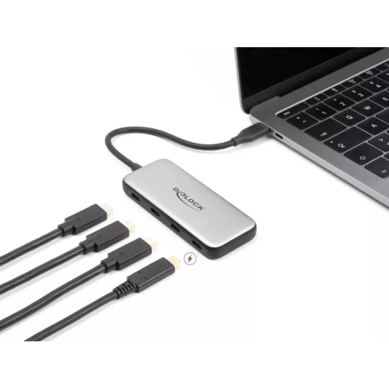DeLOCK 64261 USB 3.2 Gen 1 Type-C -keskitin 10000 Mbit/s musta harmaa