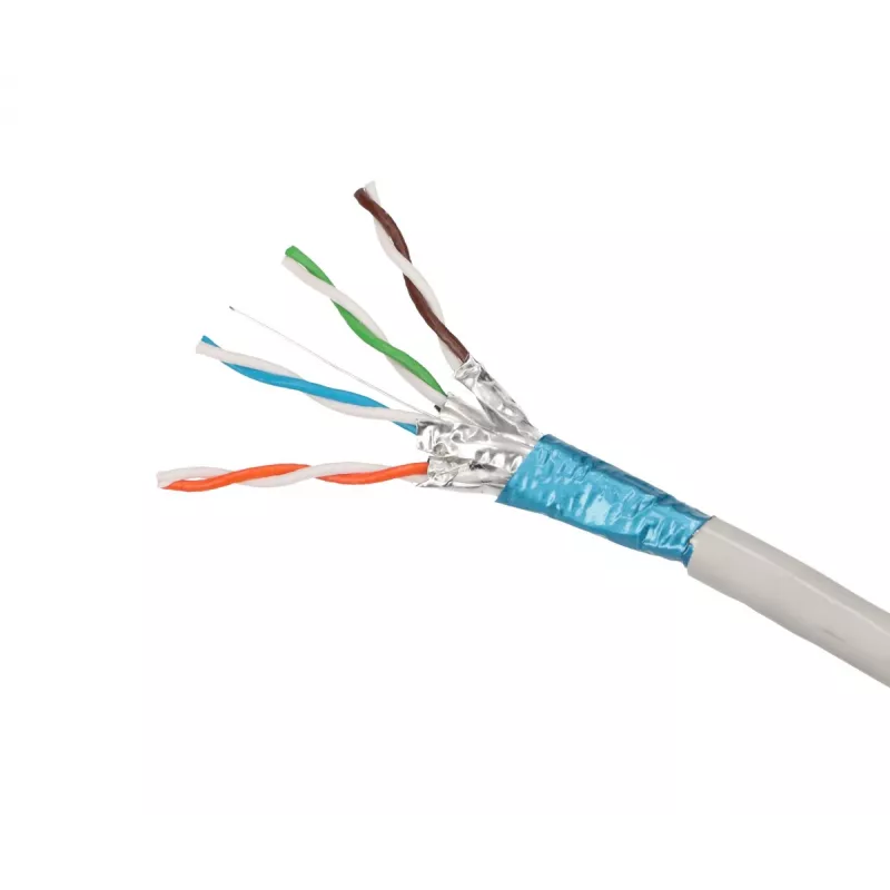 Verkkokaapeli Extralink Twisted Pair CAT6A FTP (F/FTP) V2 sisäkäyttöön 500M harmaa