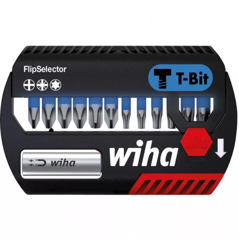 WIHA 41824 - teräsarja FlipSelector, 13 osaa sekalainen, 25 mm, T-terä (41824)