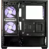 Cooler Master Elite 690 PC-kotelo, Midi-Tower, ATX, Tempered Glass - 4x ARGB-tuuletin, puu, musta