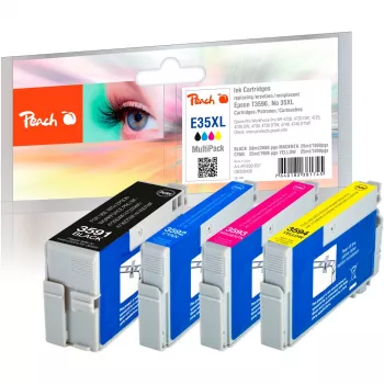 Peach PI200-637 mustepatruuna 4 kpl musta, syaani, magenta, keltainen