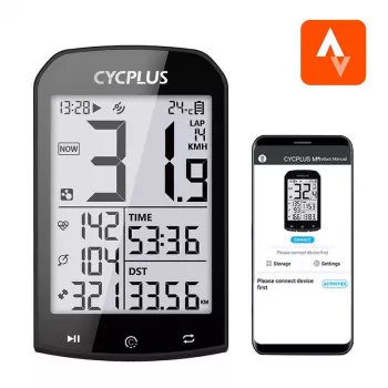 GPS-polkupyörätietokone Cycplus M1, 2,9 tuuman näyttö, Bluetooth