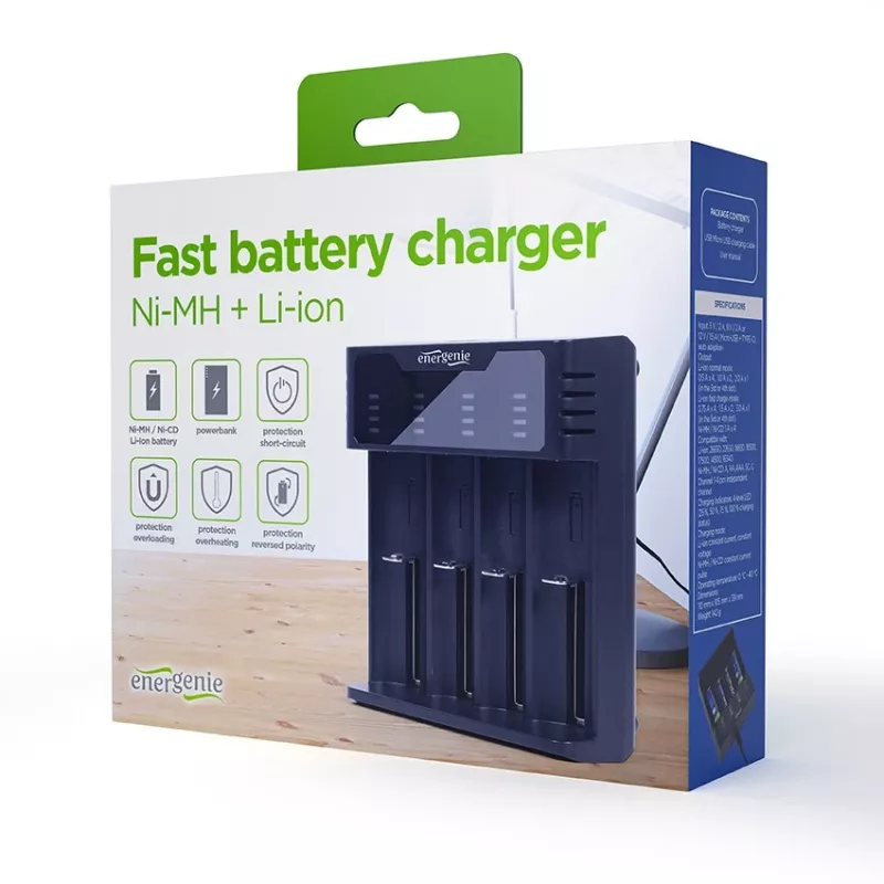 Akkulaturi Gembird BC-USB-02 USB litiumioni NiCd NiMH
