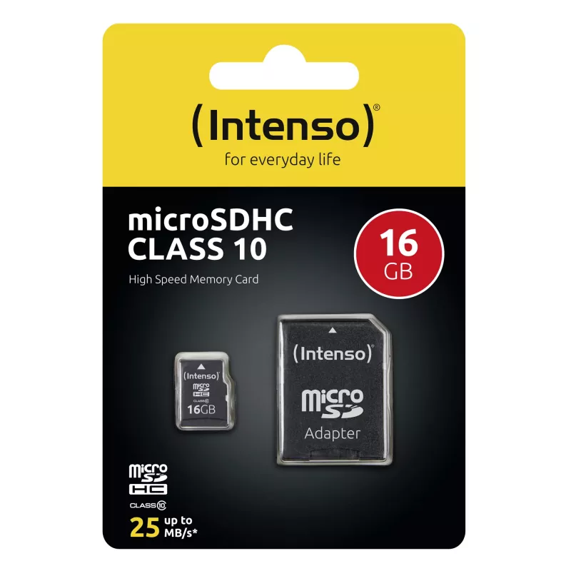MUISTI MICRO SDHC 16GB C10/W/ADAPTER 3413470 INTENSO