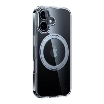 Suojakotelo Torras Ostand Pro iPhone 16 Plusille, läpinäkyvä ohut istuvuus, TPU/PC