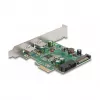 DeLOCK PCI Express x1 -kortti 2 x USB 3.2 Gen 1 Type-A + 1 x sisäinen 19-pin-header