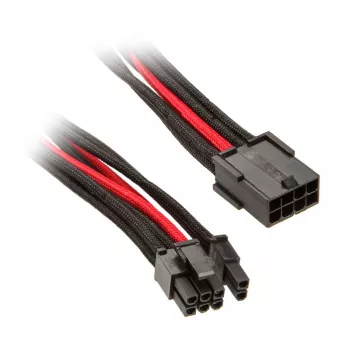 SilverStone PCIe-8-pin-kaapeli PCIe-6+2-pin, 250 mm – musta/punainen