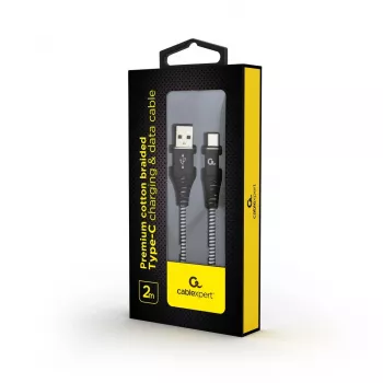 Gembird CC-USB2B-AMCM-2M-BW USB-kaapeli USB 2.0 USB-A USB-C musta, valkoinen