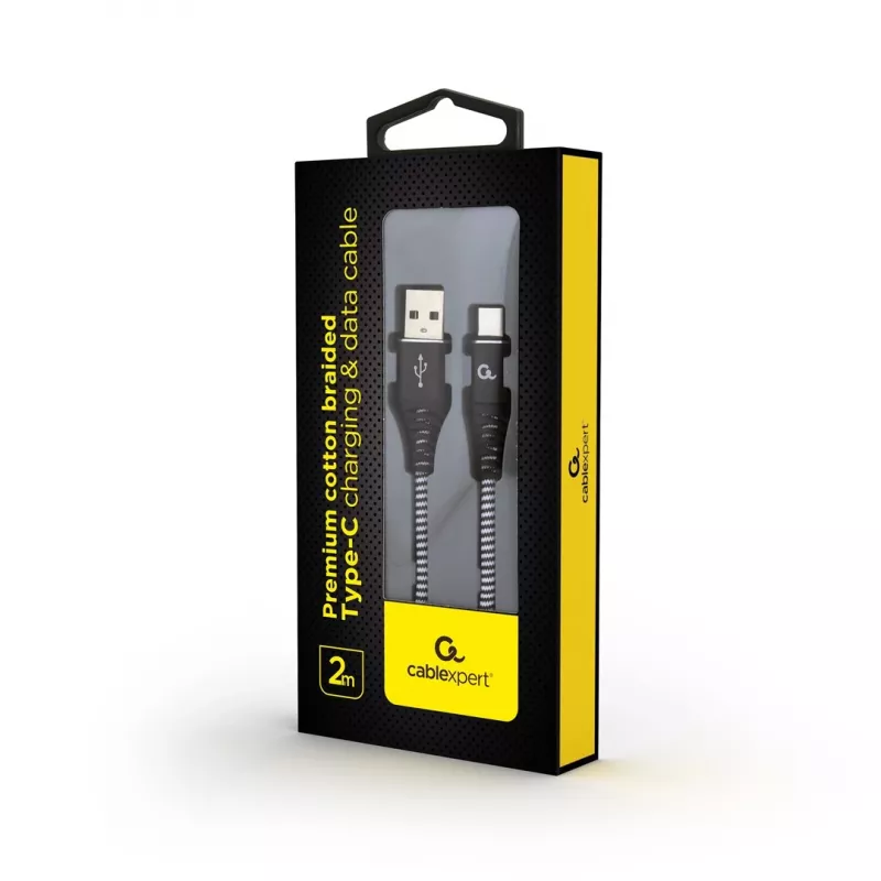 Gembird CC-USB2B-AMCM-2M-BW USB-kaapeli USB 2.0 USB-A USB-C musta, valkoinen