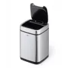 Roskakori Durable NO TOUCH 6L suorakaiteen muotoinen ruostumaton teräs hopea musta