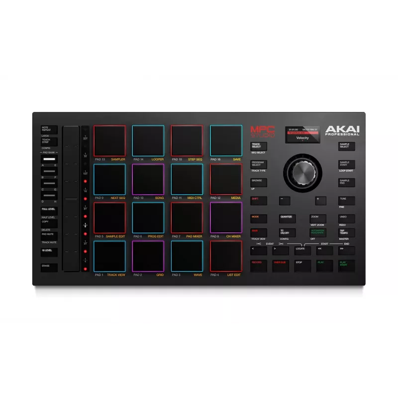 Akai MPC Studio II musiikintuotannon ohjain, sampleri, MIDI, USB, musta