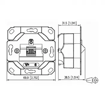 Metz Connect E-DAT C6A Uppoasennettava 2-porttinen datarasia, 130C381200-I