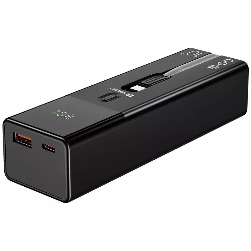 Kannettava varavirtalähde TRACER Quant 10000 mAh Li-Ion, PD & QC3.0, 3 liitäntää (2×USB-C, 1×USB-A), 100W, musta