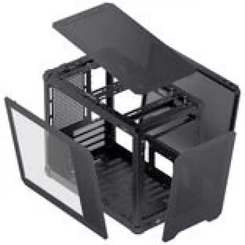 Jonsbo C6 MAX PC-kotelo, Mini-kotelo, Micro-ATX, karkaistu lasi - musta