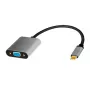 USB Type-C - VGA (D-Sub) -videoadapterikaapeli LOGILINK CUA0104 0,15 m, harmaa/musta