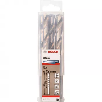 Porasarja Bosch HSS-G 12 mm, 5 kpl, työpituus 101 mm