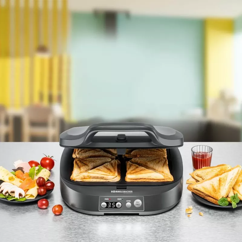 Rommelsbacher ST 1800 sandwich-valmistin 1800 W musta
