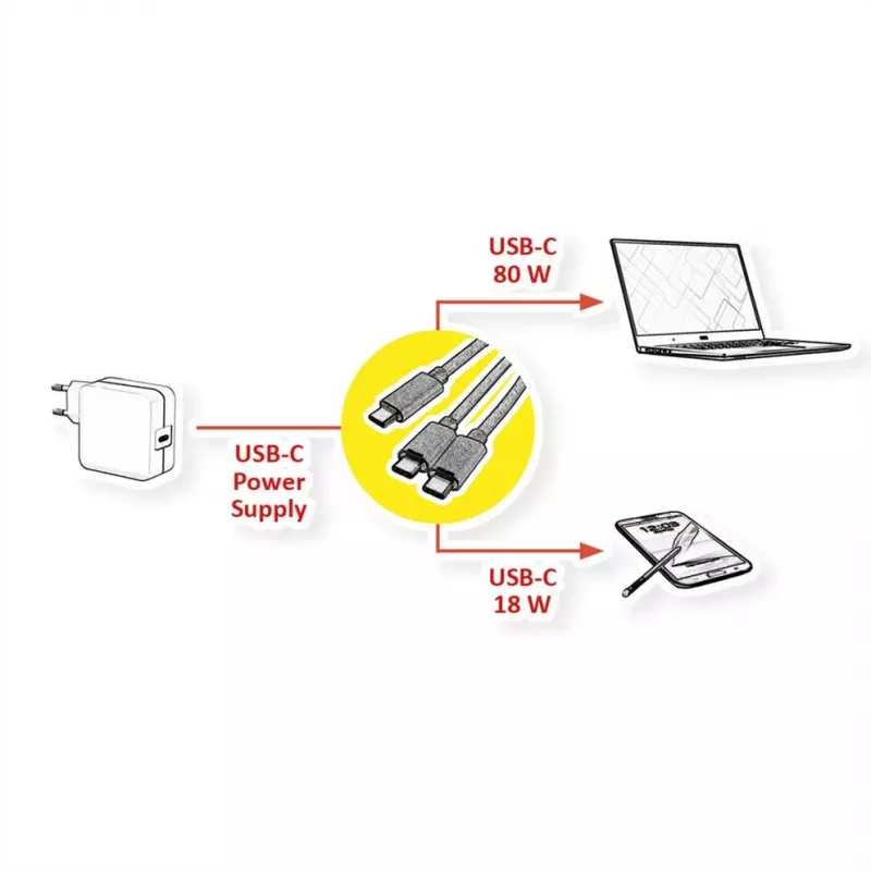 ROLINE - USB-kaapeli - 24-pin USB-C (M) - 24-pin USB-C (M) - USB 2.0 - 1,85 m - USB-virransyöttö (100 W) - musta (11.02.8308)