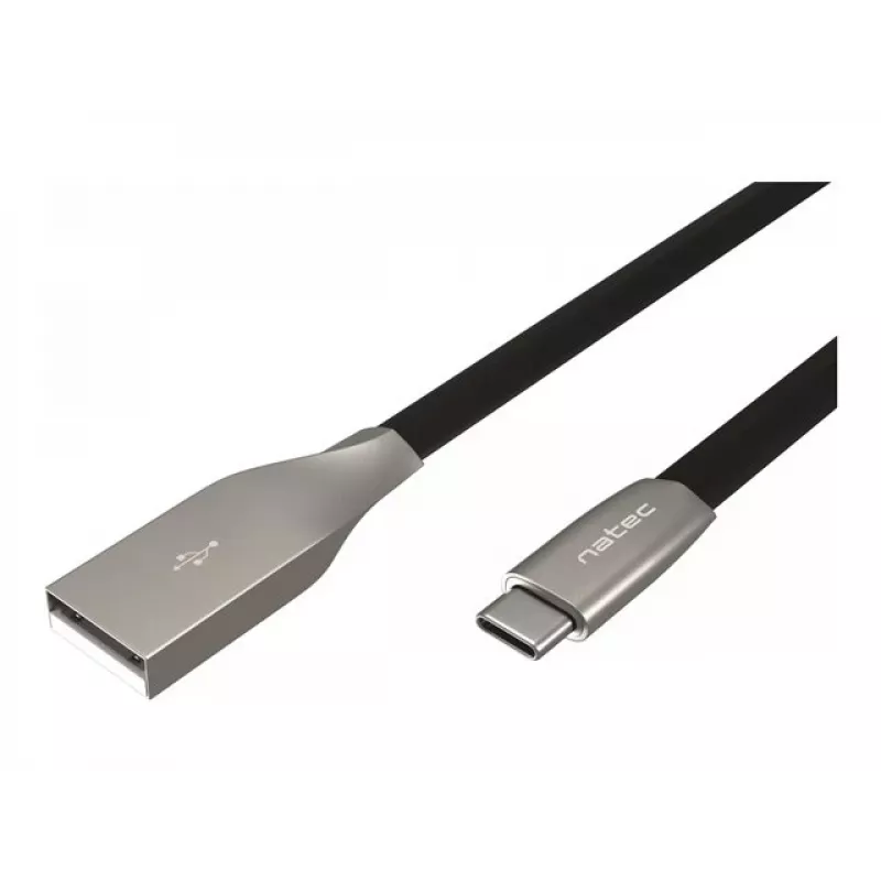 NATEC kaapeli USB-C/A 2.0 1 m prati 1 m musta metalli