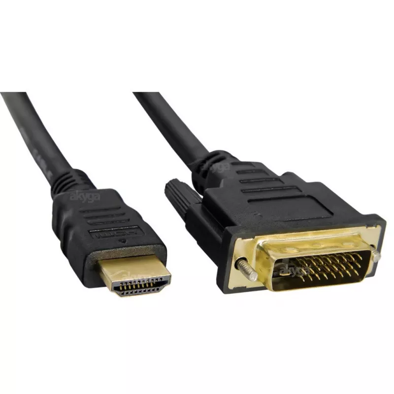 Akyga AK-AV-11 HDMI-DVI-D-kaapeli (24+1), 1,8 m, musta