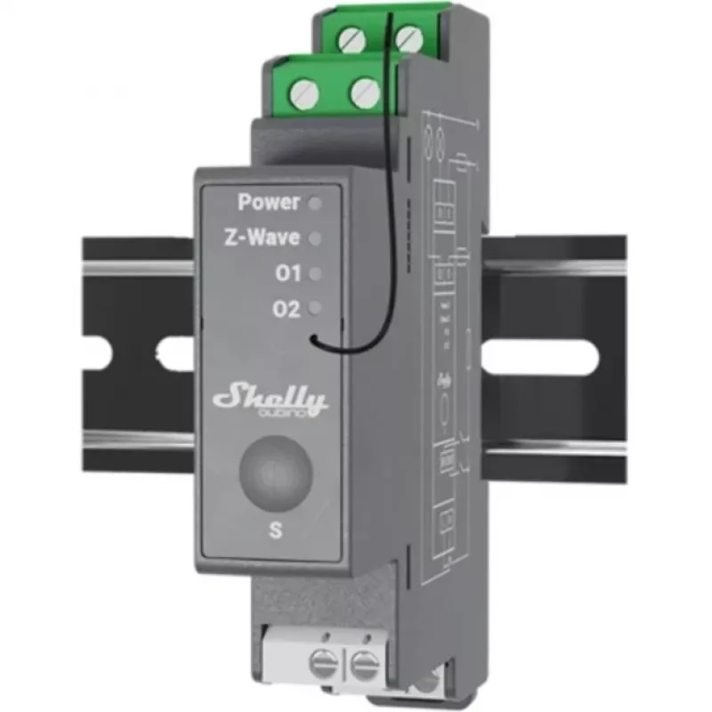 Puolijohderele Shelly Wave Pro 2 2-kanava 25 A 110–240 V DIN-kisko, 868,4 MHz