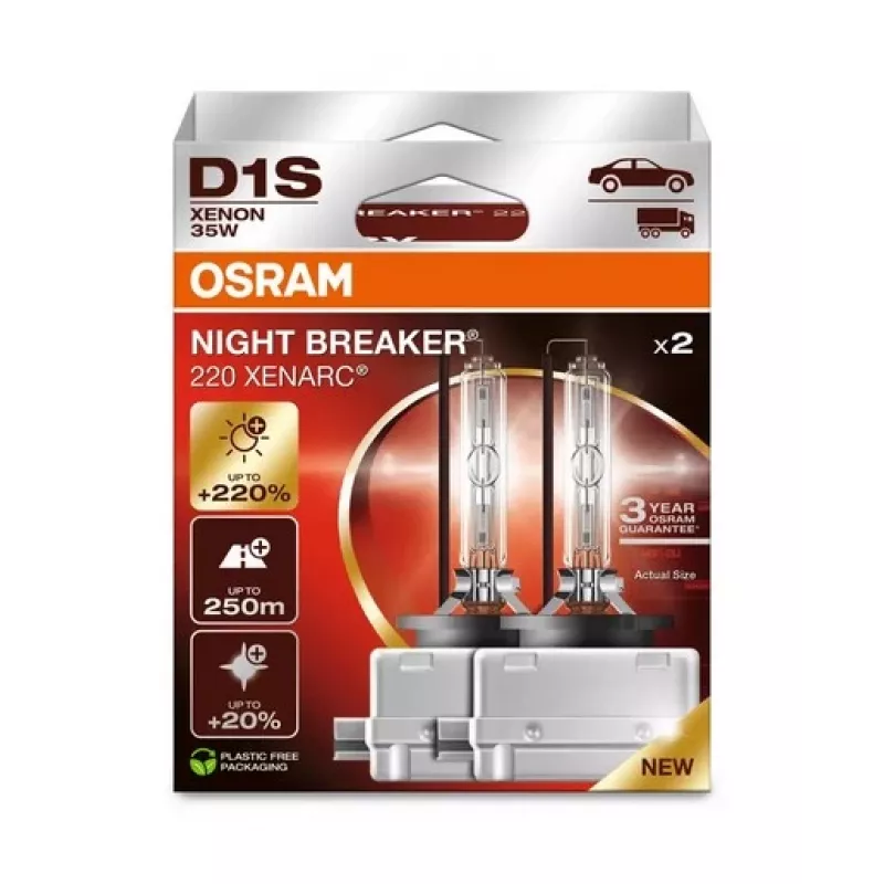 OSRAM D1S XENARC NIGHT BREAKER 220 - 3 vuoden takuu