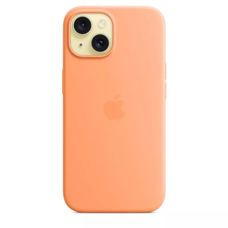 Apple iPhone 15 silikonikotelo MagSafe-yhteensopiva – Orange Sorbet