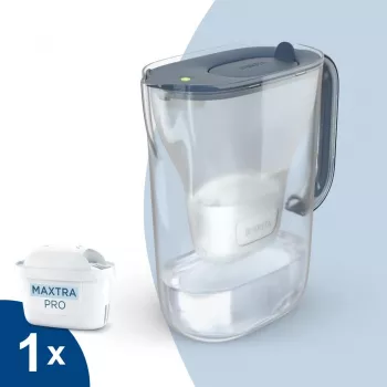 BRITA Style Essential 2,4 L vesensuodatin kannu grafiitti — kannu MAXTRA-kasetilla, Smart Light, 1,4 L suodatettu tilavuus