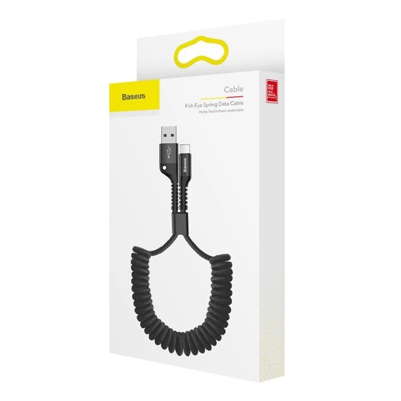Baseus spiraalikaapeli Lightning 1m 2A (musta)