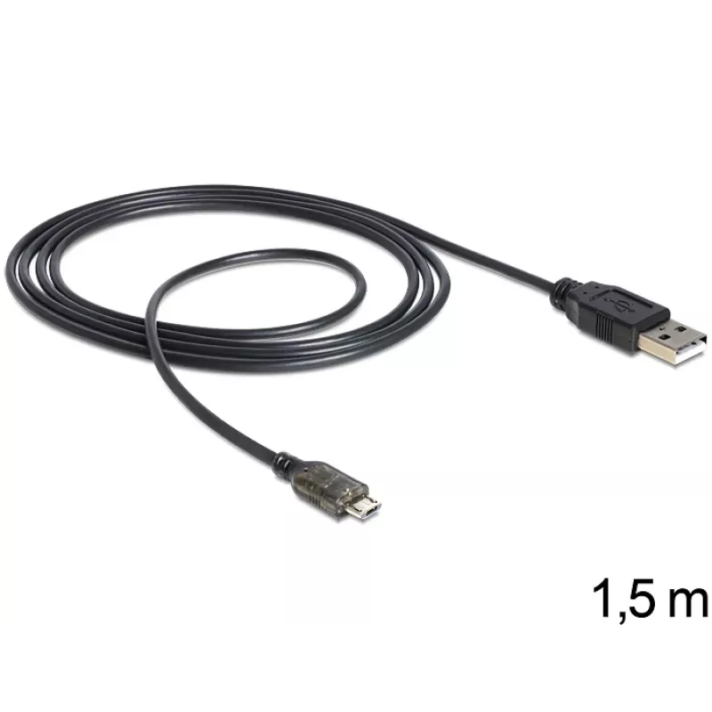 USB-kaapeli DeLOCK USB 2.0-A - USB micro-B 1,5 m