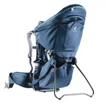 Vauvan kantoreppu Deuter Kid Comfort Pro, sininen, polyamidi, max. 22 kg, aurinkosuoja, sivutasku