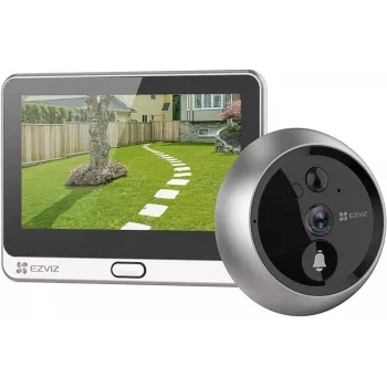 EZVIZ DP2C 2 MP valvontakamera, 4,3 tuuman näyttö, Wi‑Fi, PIR-liike, MicroSD jopa 512 GB, ulko-/sisäkäyttö kulta
