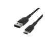 Kaapeli punottu USB-C USB-A 2 m musta