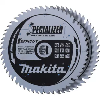 Makita Efficut B-57336-2 pyörösahanterä, 165 x 20 mm, 56 hammasta, 2 kpl