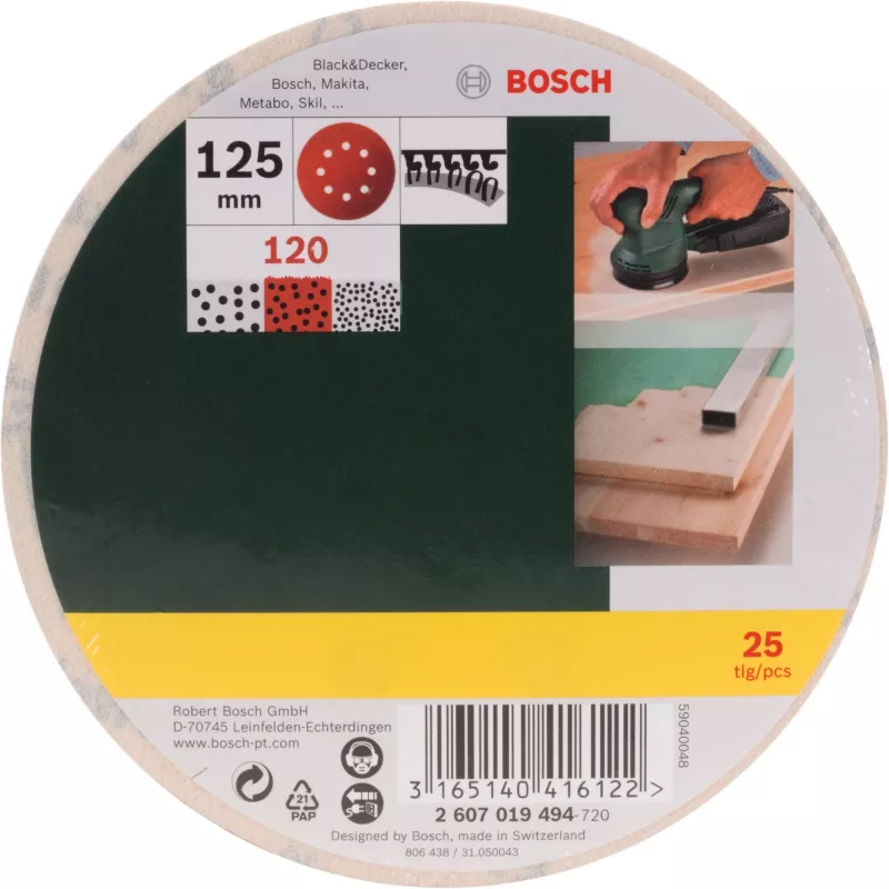 Hiomatarvikesarja Bosch 2 607 019 494 — 25 hiomapaperin/tarvikkeen pakkaus