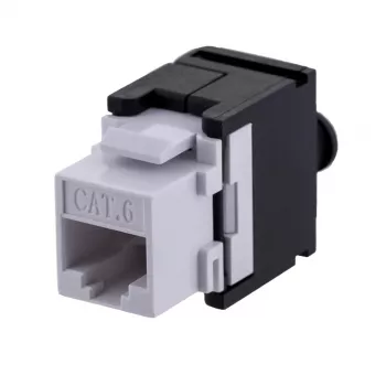 Keystone-moduuli A-LAN MKB-U6-1 — RJ45 U/UTP Cat6, 22/26 AWG, musta/valkoinen ABS-kotelo