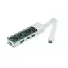 ROLINE mobiili USB 3.2 Gen 1 -keskitin, 4-porttinen, Type-A+C liitäntäkaapeli