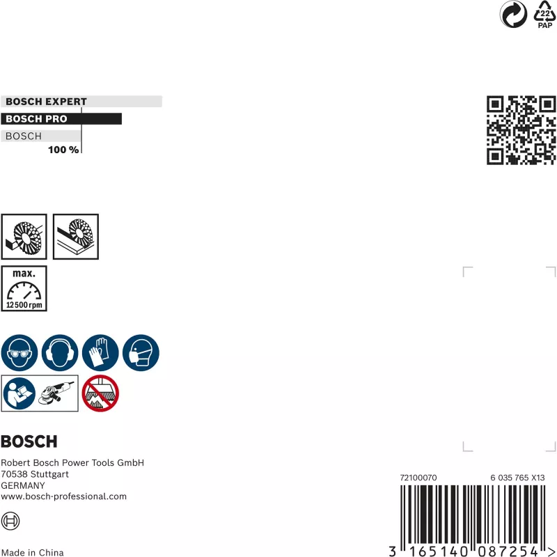 Bosch Heavy for Metal 2608622059 punottu teräslankalevybarja, Ø 115 mm, 0,5 mm teräslanka, M14, kulmahiomakoneisiin