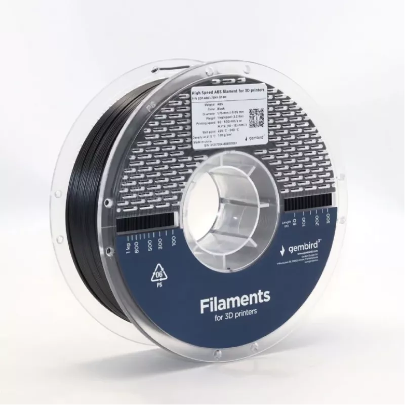 Filamentti ABS High Speed, 1,75 mm, 1 kg, musta