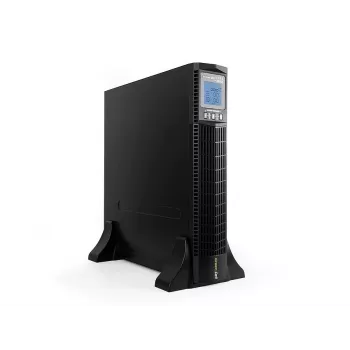 Keskeytymätön virtalähde Green Cell UPS13 — online-kaksoismuunnos-UPS, 1000 VA / 900 W, puhdas sini, 6 AC-lähtöä, LCD, 2×12V 9Ah akut