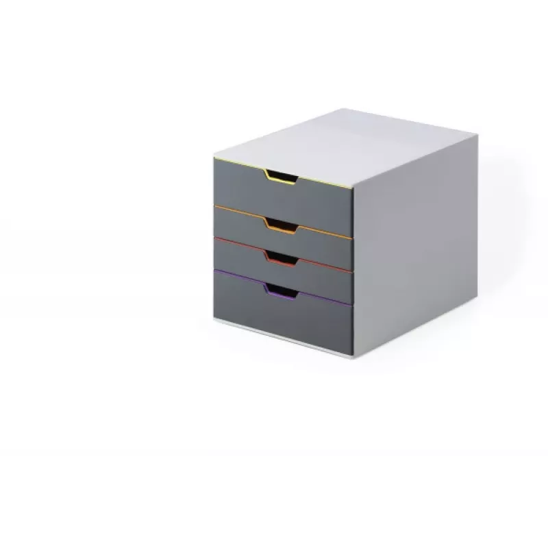 Laatikkoyksikkö Durable VARICOLOR harmaa muovi 4 laatikkoa