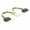 Virtakaapeli DeLOCK 83020 2 x 15-pin-SATA – 8-pin-EPS 15 cm