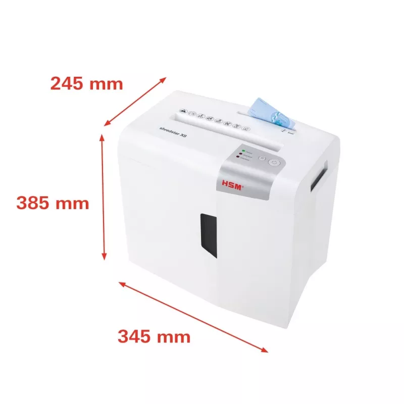 HSM shredstar X8 silppuri, 4,5 x 30 mm + erillinen CD-leikkurimekanismi