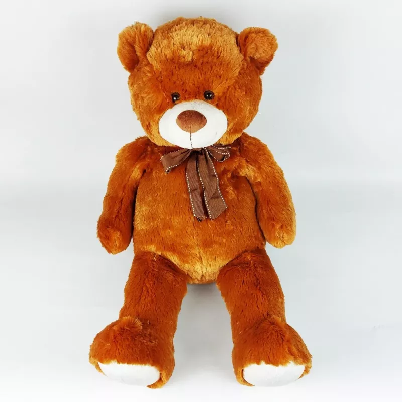 Maskotti pehmo-teddykarhu rusetilla 70 cm ruskea