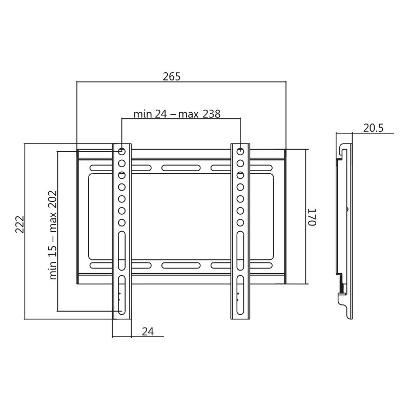 TV-seinäteline LogiLink BP0034 106,7 cm (42